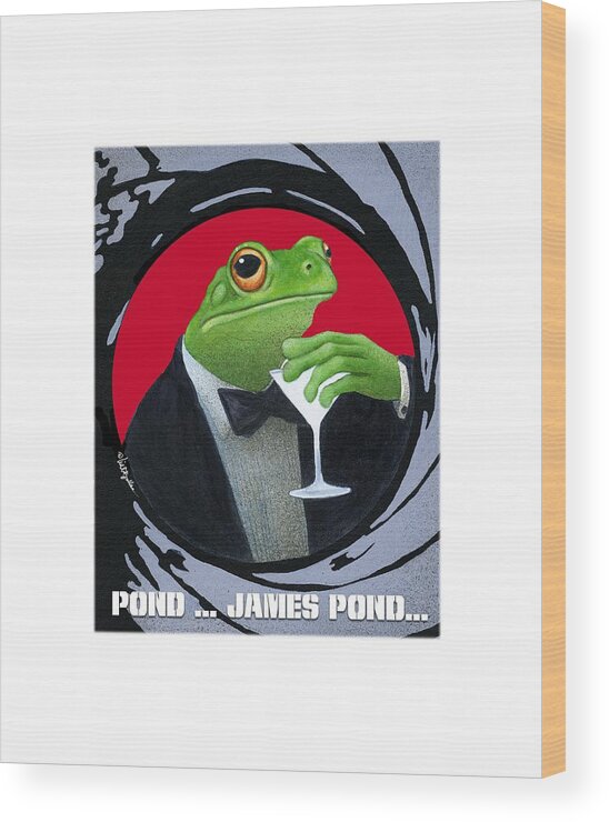 Will Bullas Wood Print featuring the painting Pond...James Pond... by Will Bullas