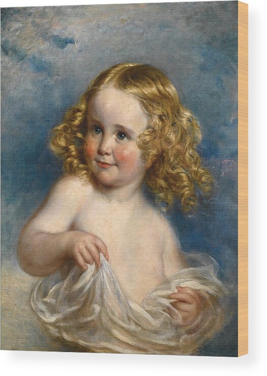 Attributed To Margaret Sarah Carpenter Wood Print featuring the painting Portrait of a Young Girl by Attributed to Margaret Sarah Carpenter