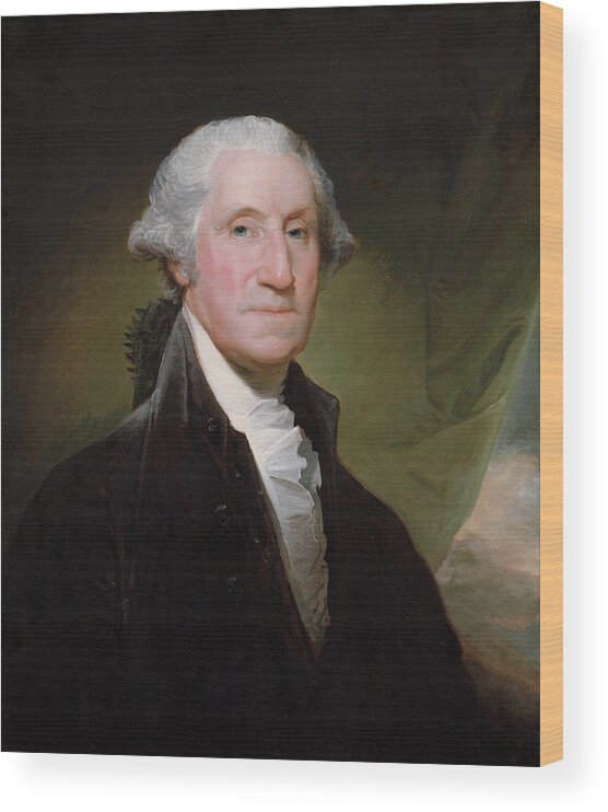 George Washington Wood Print featuring the painting President George Washington by War Is Hell Store
