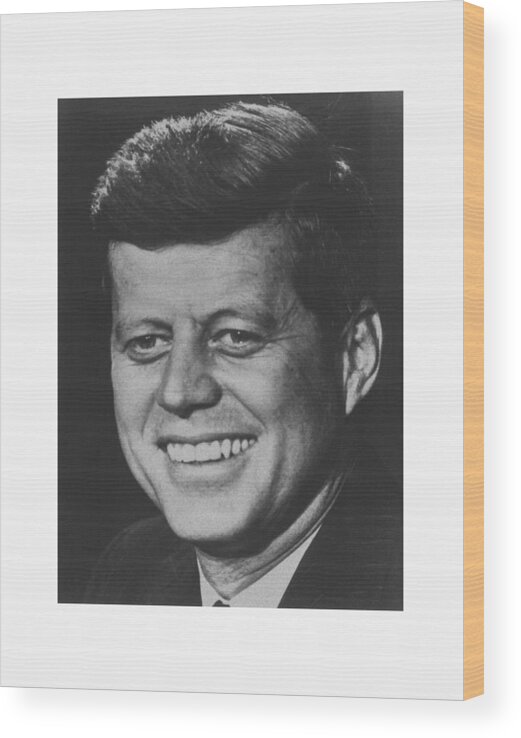 Jfk Wood Print featuring the photograph President John Kennedy by War Is Hell Store