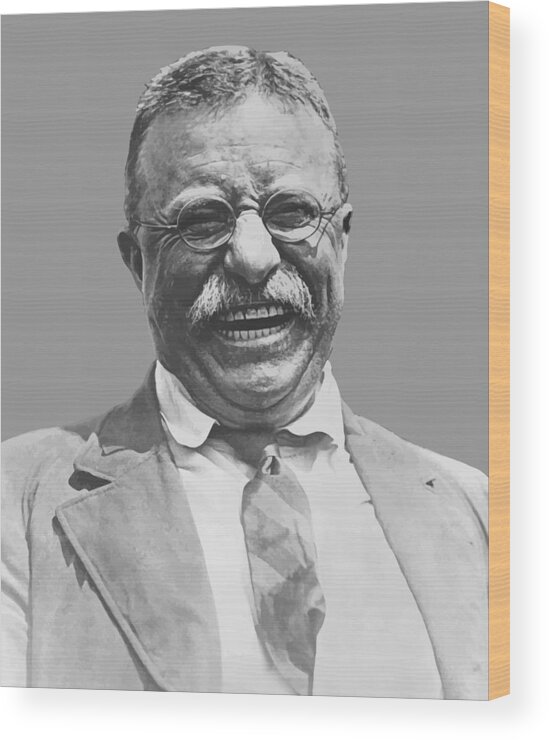 Teddy Roosevelt Wood Print featuring the painting President Teddy Roosevelt by War Is Hell Store