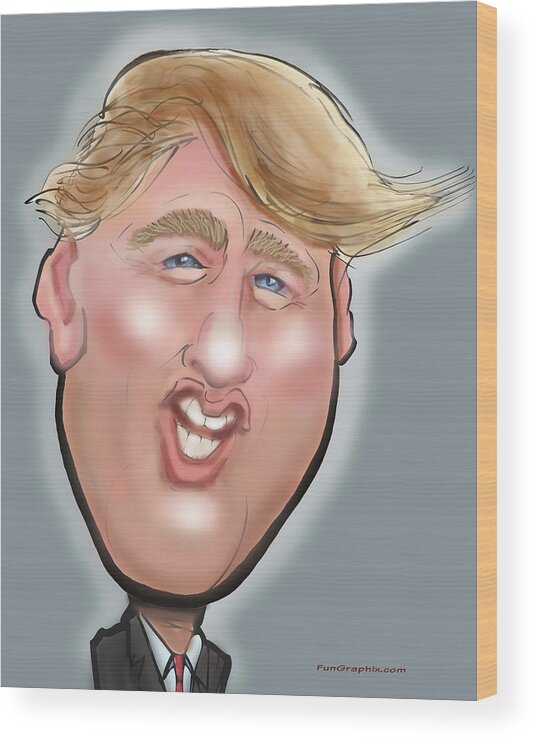 Trump Wood Print featuring the digital art President Trump by Kevin Middleton