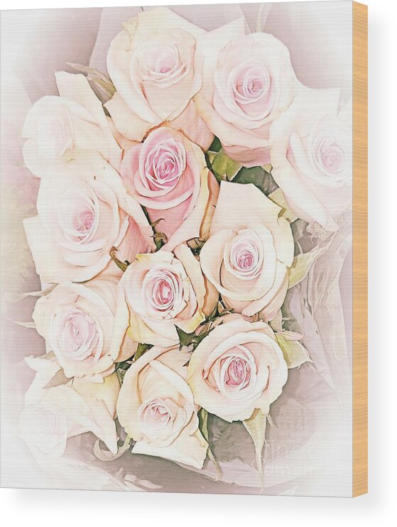 Pretty Wood Print featuring the photograph Pretty Roses by Rachel Hannah