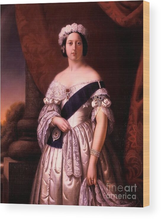 Alexander Melville Wood Print featuring the painting Queen Victoria of England by MotionAge Designs