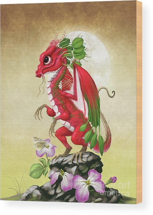 Radish Wood Print featuring the digital art Radish Dragon by Stanley Morrison