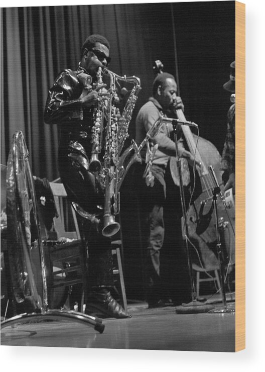 Rahsaan Roland Kirk Wood Print featuring the photograph Rahsaan Roland Kirk 1 by Lee Santa