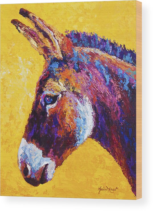 Burro Wood Print featuring the painting Red Jenny by Marion Rose