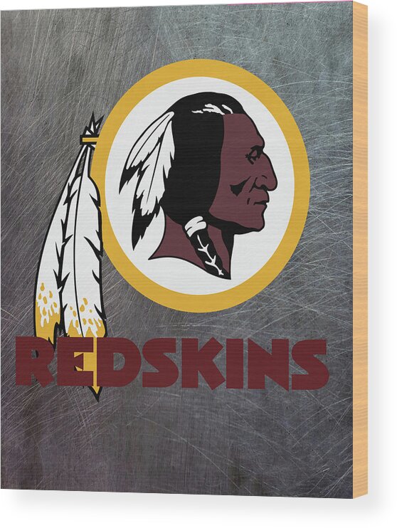 Washington Redskins Wood Print featuring the mixed media Washington Redskins on an abraded steel texture by Movie Poster Prints