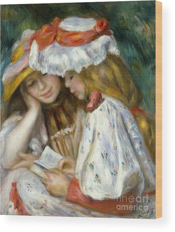 1890 Wood Print featuring the photograph Renoir: Two Girls Reading by Granger