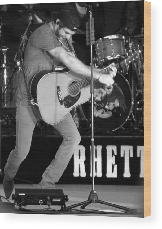 Thomas Rhett Wood Print featuring the photograph RHETT in Concert by Valerie Collins