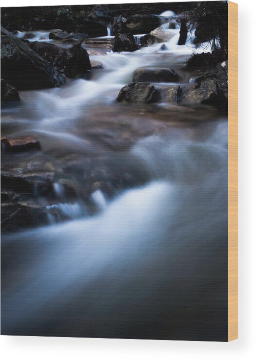 Stream Wood Print featuring the photograph Rocky Winter Stream by Parker Cunningham