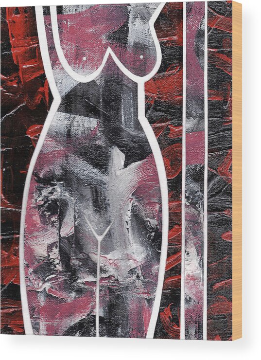 Nude Wood Print featuring the painting Romantic by Roseanne Jones