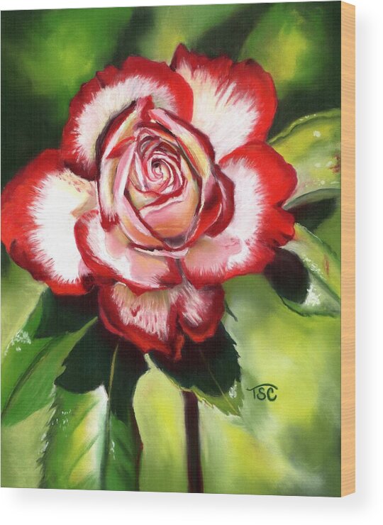 Rose Wood Print featuring the painting Rose by Tammy Crawford