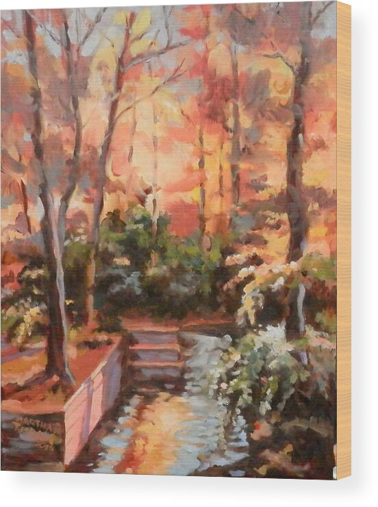 Landscape Wood Print featuring the painting Sabbath Creek Golden Hour by Martha Tisdale