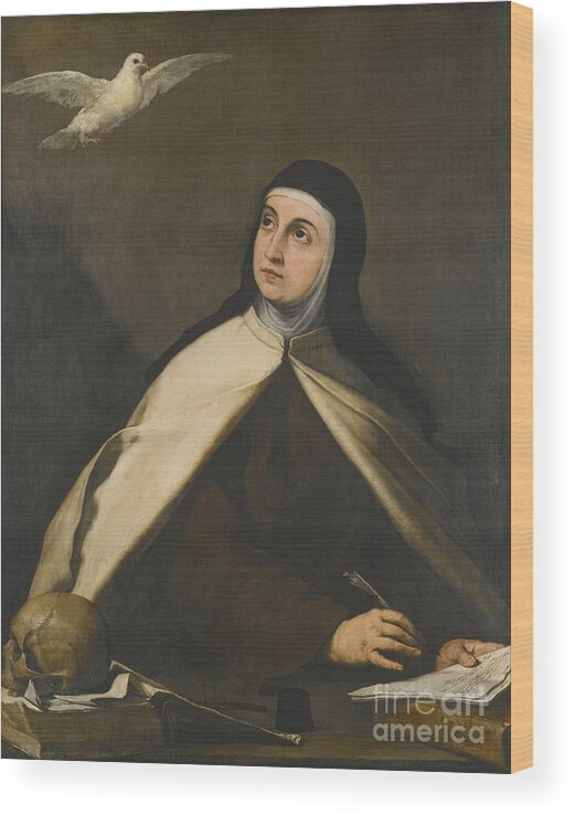 Jusepe De Ribera Wood Print featuring the painting Saint Teresa Of Avila by MotionAge Designs