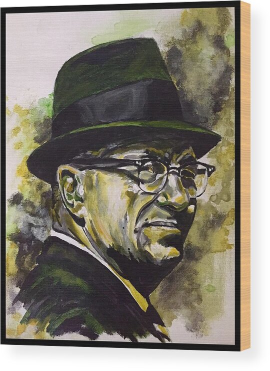 Lombardi Wood Print featuring the painting Saint Vince by Joel Tesch