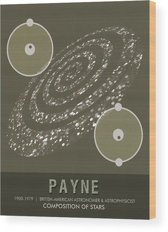 Payne Wood Print featuring the mixed media Science Posters - Cecilia Payne - Astronomer, Astrophysicist by Studio Grafiikka