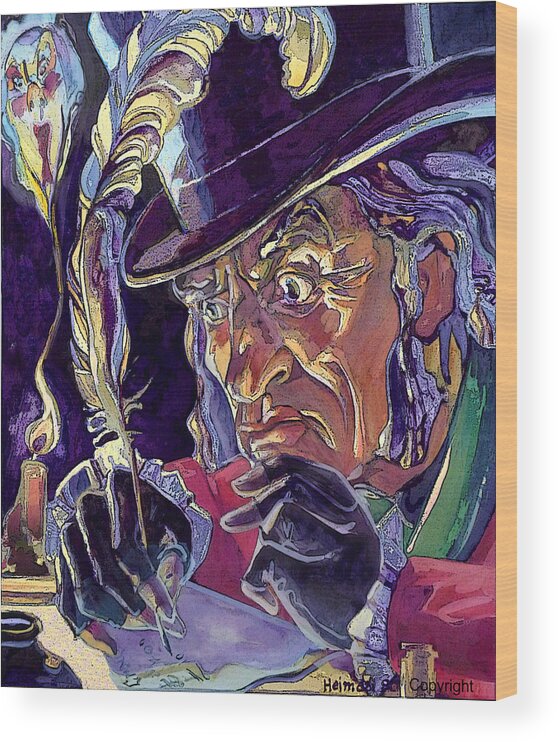 Scrooge Wood Print featuring the painting Scrooge and Marley's Ghost by Tim Heimdal