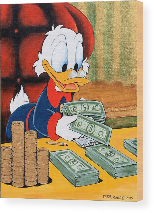 Scrooge McDuck  rich   acrylic painting hand painted and drawn by me I really love this painting it would be a nice piece for your wall