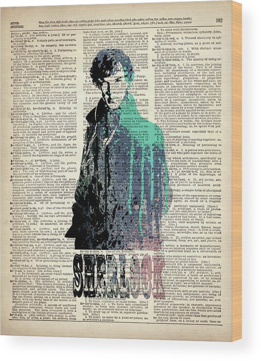 Sherlock Wood Print featuring the painting Sherlock Art On Dictionary by Art Popop