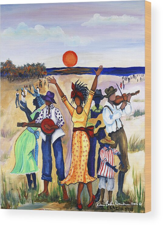 Gullah Wood Print featuring the painting Songs of Zion by Diane Britton Dunham