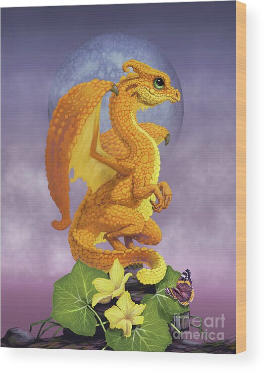 Squash Wood Print featuring the digital art Squash Dragon by Stanley Morrison