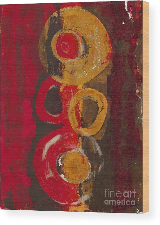 Abstract Wood Print featuring the painting Stacked by Laurel Englehardt
