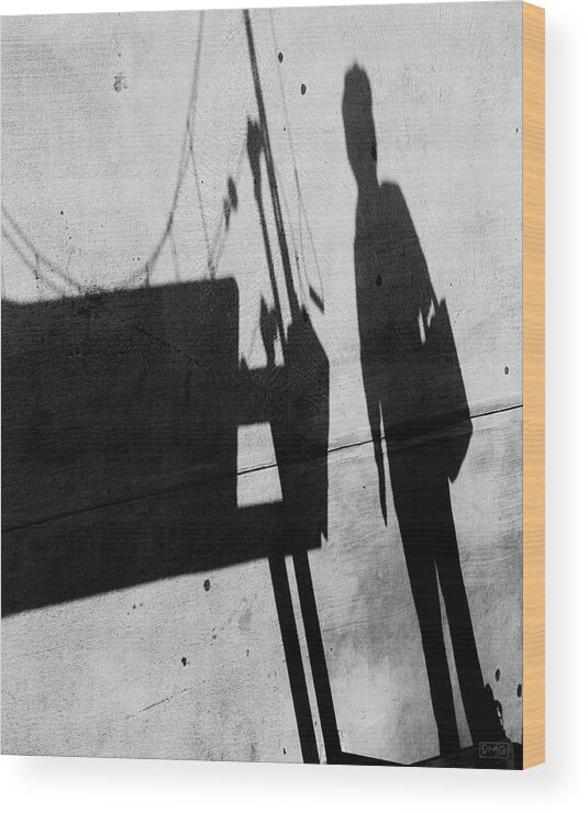 Street Wood Print featuring the photograph Abstract Shadows III BW by David Gordon