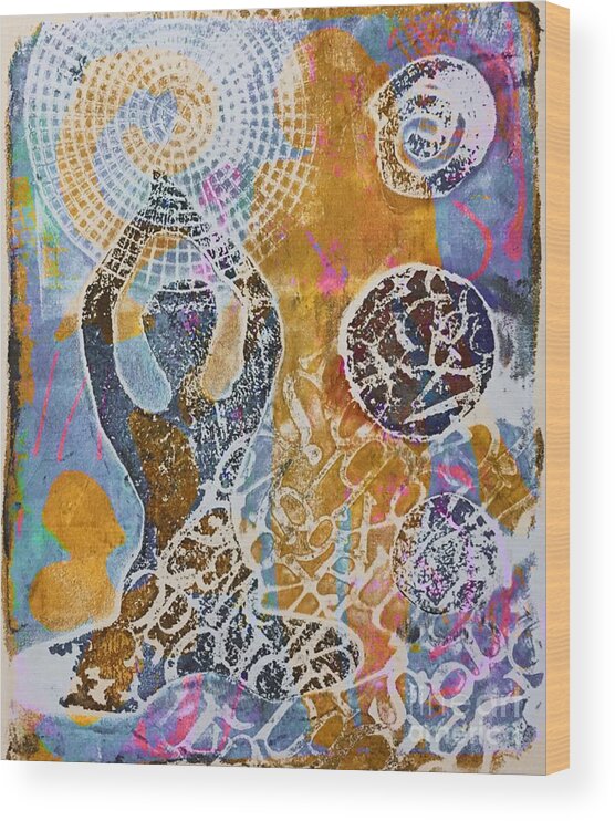 Power Wood Print featuring the mixed media Strength within by Corina Stupu Thomas