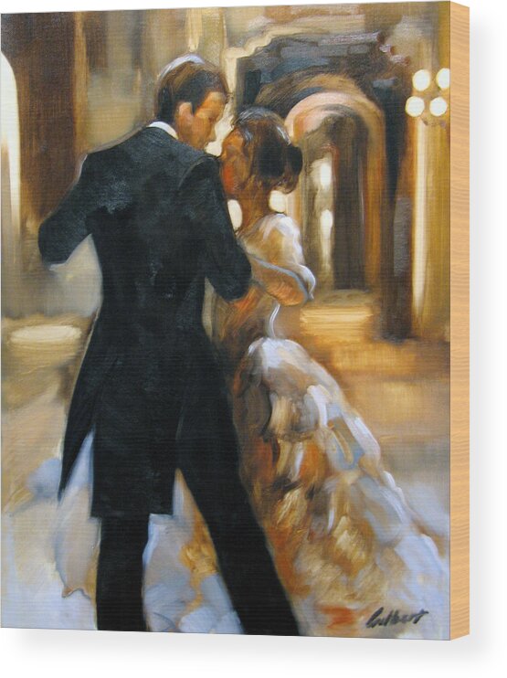 Figurative Wood Print featuring the painting Study for Last Dance 2 by Stuart Gilbert