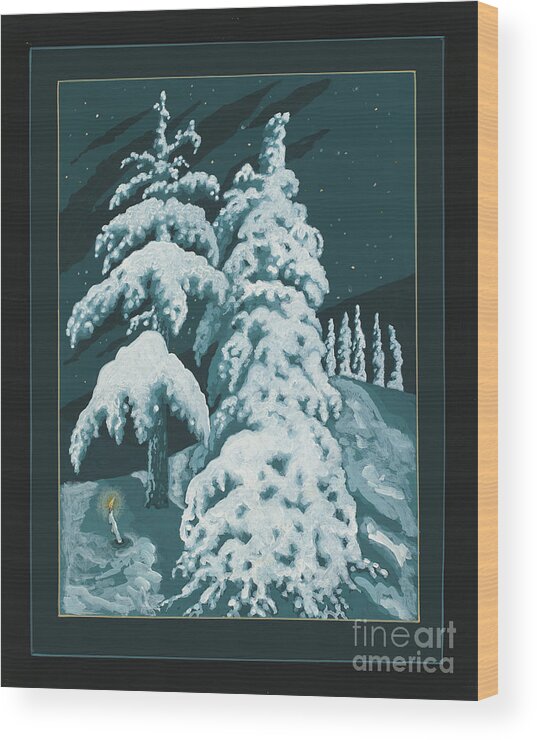 Winter Trees Of Life Wood Print featuring the painting Study for Winter Trees of Life 299 by William Hart McNichols