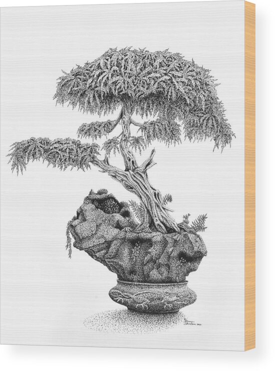 Bonsai Wood Print featuring the photograph Subliminal Bonsai by Sam Davis Johnson