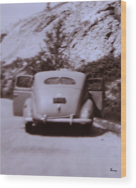 Old Cars Suicide Doors Antique Old Photo Car 1950 Automobile Classic Wood Print featuring the photograph Suicide Doors by Andrea Lawrence