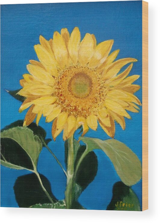 Sunflower Wood Print featuring the painting Sunflower by Jamie Frier