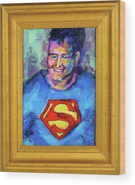 Painting Wood Print featuring the painting Super George by Les Leffingwell