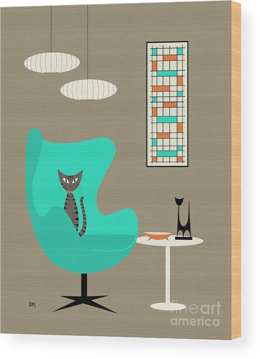  Wood Print featuring the digital art Tabby by Donna Mibus