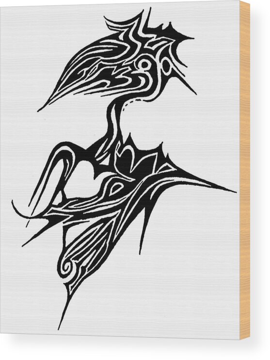 Tattoo Bird Wood Print by Jera Sky - Fine Art America