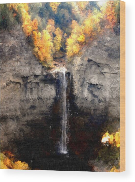Taughannock Falls Wood Print featuring the photograph Taughannock Falls by David Lane