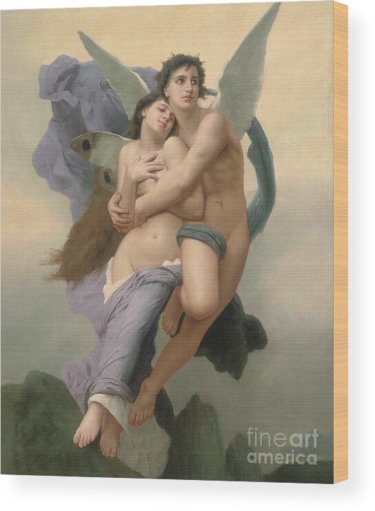 William-adolphe Bouguereau Wood Print featuring the painting The Abduction of Psyche by William-Adolphe Bouguereau