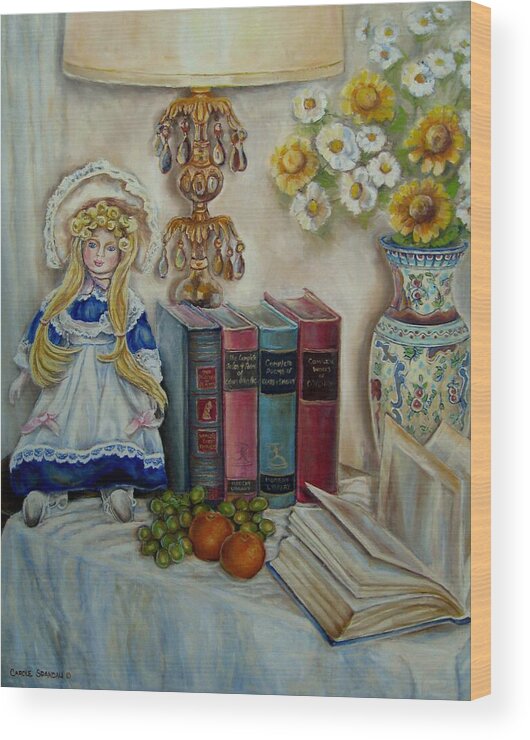 Still Life Wood Print featuring the painting The Beatitudes by Carole Spandau