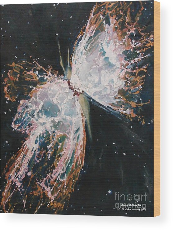 Universe Wood Print featuring the painting The Butterfly by Laara WilliamSen