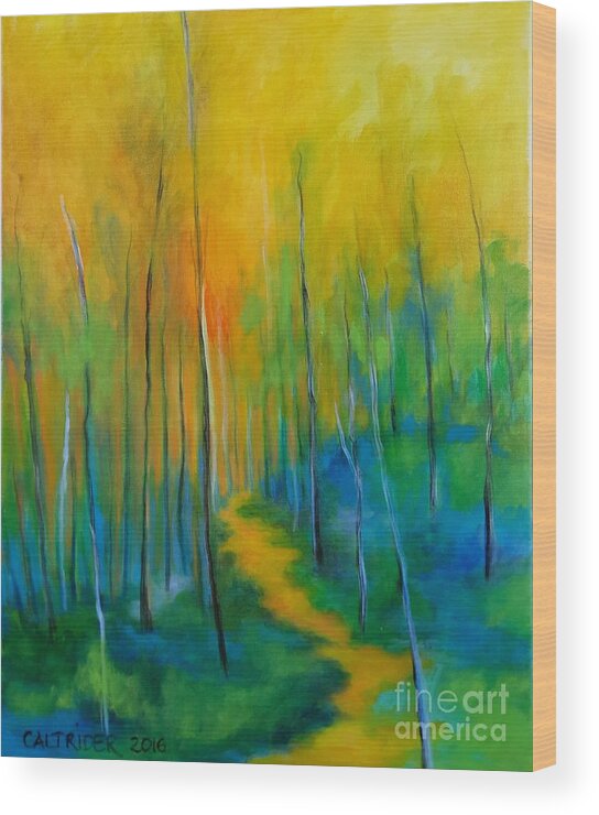 Landscape Wood Print featuring the painting The Chosen Path by Alison Caltrider