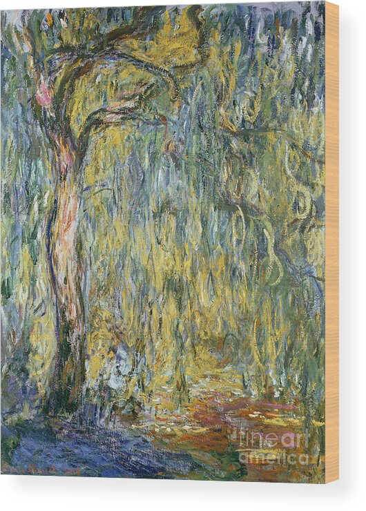 Claude Wood Print featuring the painting The Large Willow at Giverny by Claude Monet