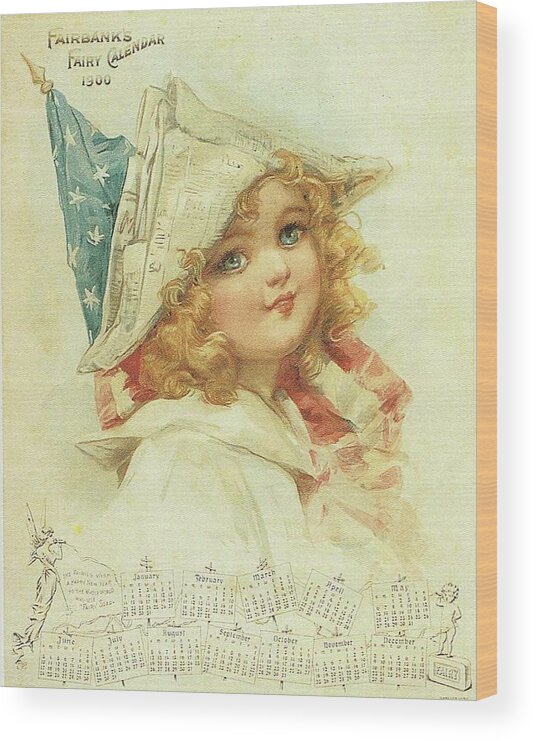 Frances Brundage Wood Print featuring the painting The Little Patriot by Reynold Jay