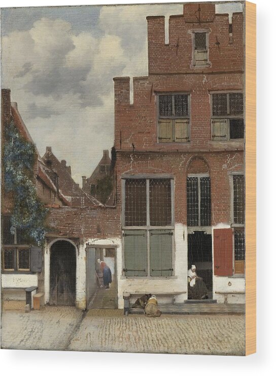 Johannes Vermeer Wood Print featuring the painting The Little Street, 1658 by Vincent Monozlay