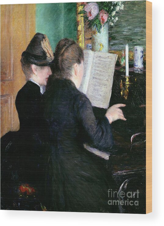 The Wood Print featuring the painting The Piano Lesson by Gustave Caillebotte