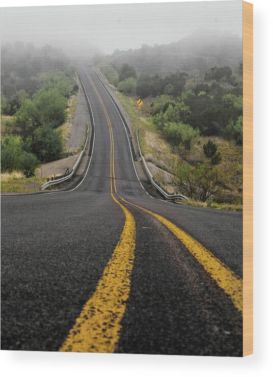 Road Wood Print featuring the photograph The Road Goes On Forever and the Party Never Ends by Adam Reinhart