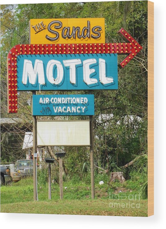 The Sands Motel Wood Print featuring the photograph The Sands Motel by Tim Townsend