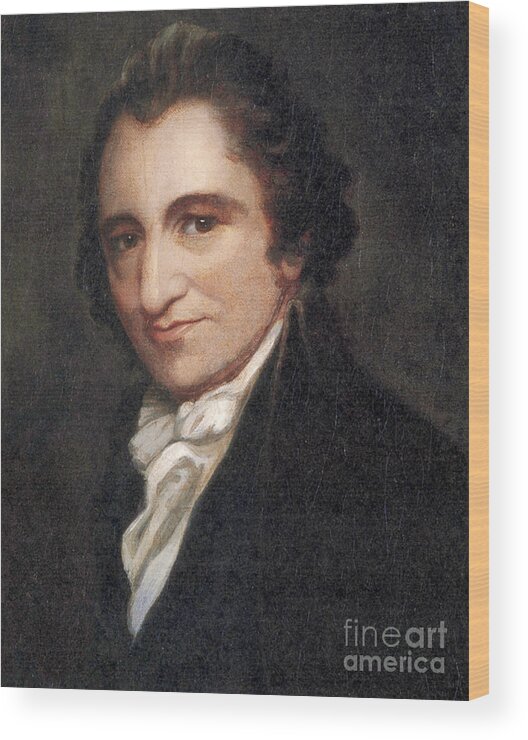 America Wood Print featuring the photograph Thomas Paine, American Founding Father by Photo Researchers