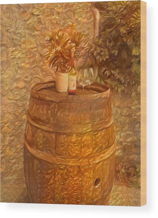 Artistic Mystic Wood Print featuring the digital art Time For Wine - 6015 by Artistic Mystic